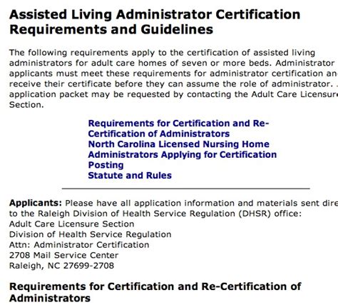 Degree preferred. . Nc assisted living administrator certification